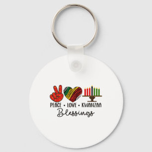 Llavero Peace Love Kwanzaa Bendice a los Navidades Hol Afr