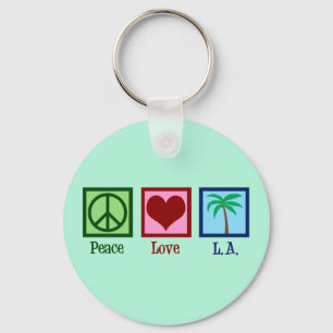 Llavero Peace Love L.A   Cute Los Ángeles