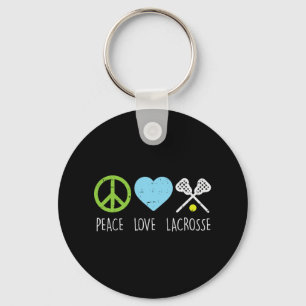 Llavero Peace Love Lacrosse Guay Lax Player Goalie Hippie