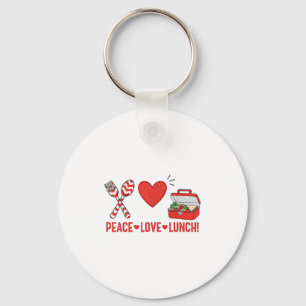Llavero Peace Love Lunch Lady Apreciación Box Back to Sch