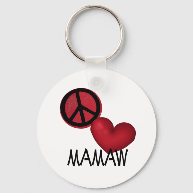 Llavero Peace Love Mamaw (Anverso)