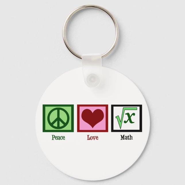 Llavero Peace Love Math (Anverso)