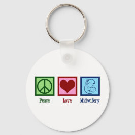 Llavero Peace Love Midwifery Cute Comadrona