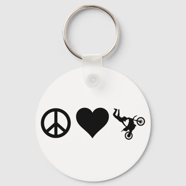 Llavero Peace Love Motocross (Anverso)