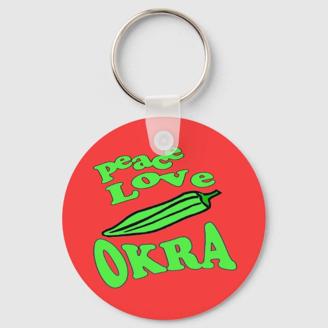 Llavero Peace Love Okra (Anverso)