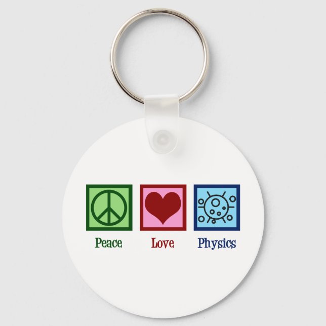 Llavero Peace Love Physics (Anverso)