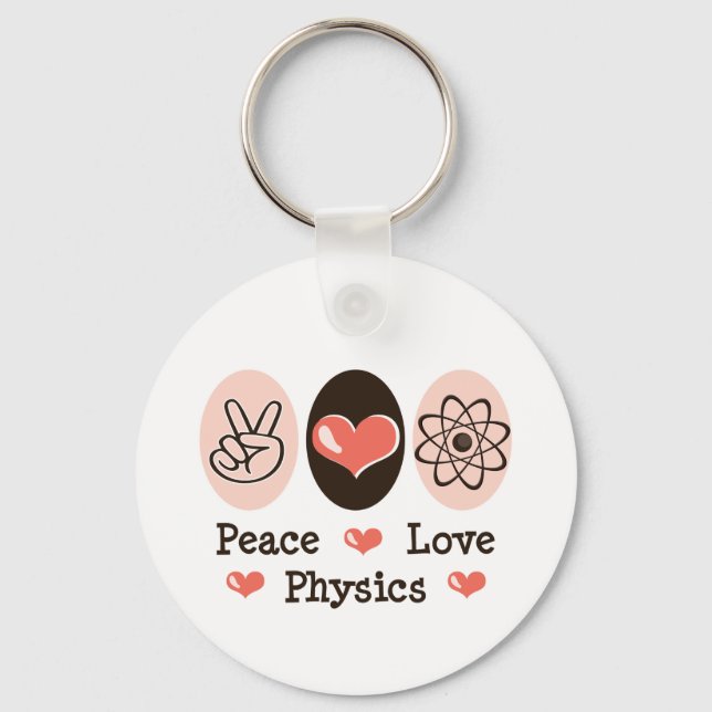 Llavero Peace Love Physics Key Chain (Anverso)
