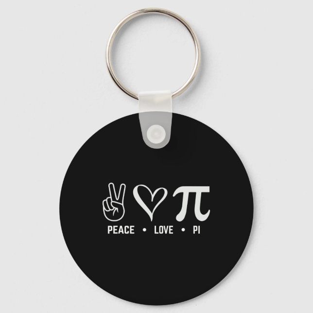 Llavero Peace Love Pi Day Math Lover (Anverso)
