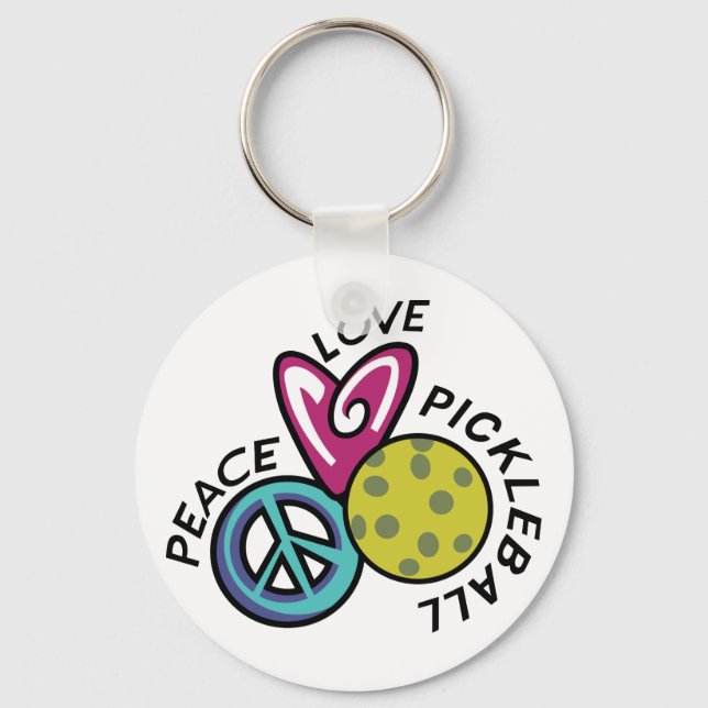 Llavero Peace Love Pickleball (Anverso)