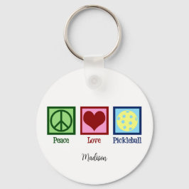 Llavero Peace Love Pickleball Cute Personalizado