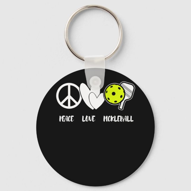 Llavero Peace Love Pickleball Funny Pickleball (Anverso)