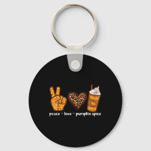 Llavero Peace Love Pumpkin Spice Fun Otoño Temporada Otoño