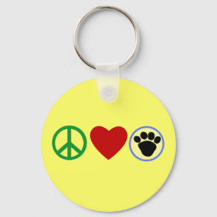 Llavero Peace Love Puppy Paws T camisetas, Regalos