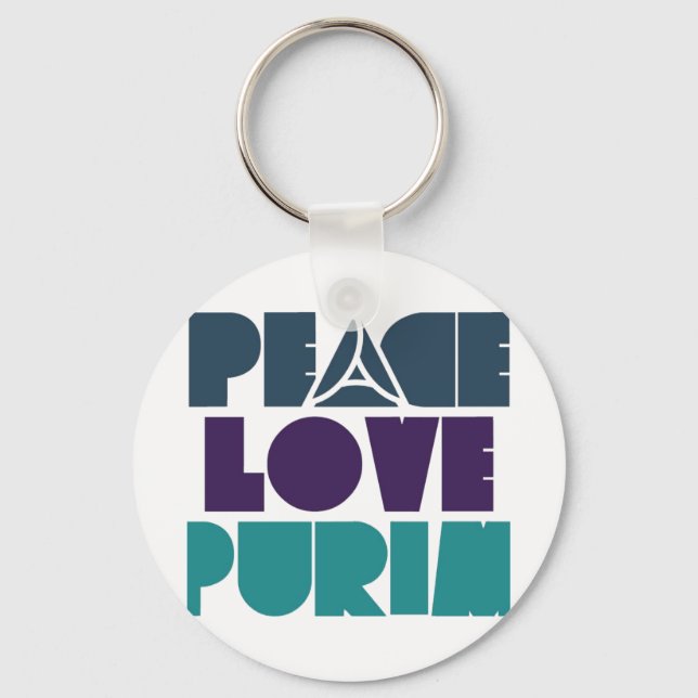 Llavero Peace Love Purim (Anverso)