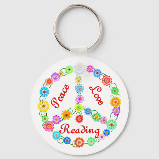 Llavero Peace Love Reading