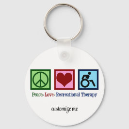 Llavero Peace Love Recreational Therapy Personalized