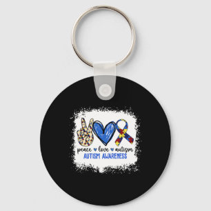 Llavero Peace Love Ribbon Autism Awareness Accept Love Und
