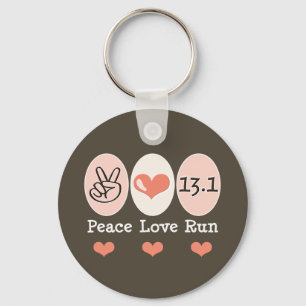 Llavero Peace Love Run 13.1 Media Marathon Key Chain