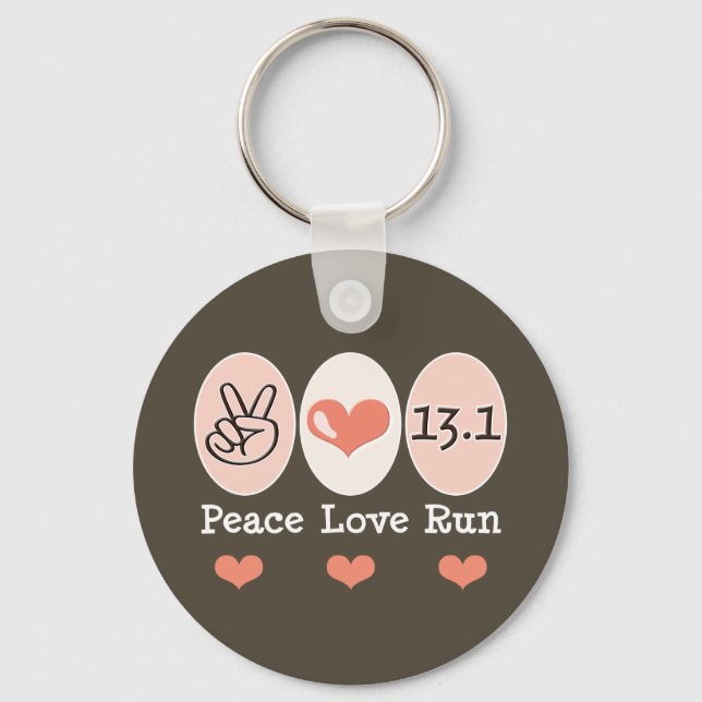 Llavero Peace Love Run 13.1 Media Marathon Key Chain (Anverso)