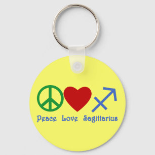 Llavero Peace Love Sagittarius Astrología Productos