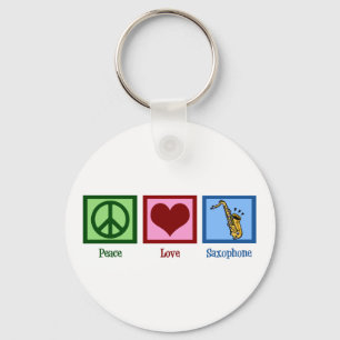 Llavero Peace Love Saxophone