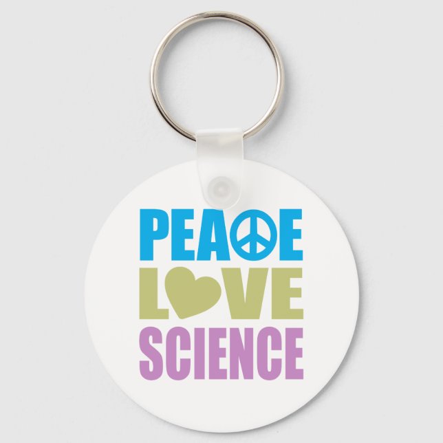 Llavero Peace Love Science (Anverso)