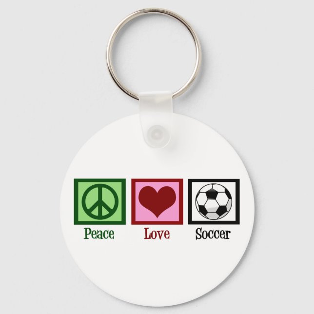 Llavero Peace Love Soccer (Anverso)