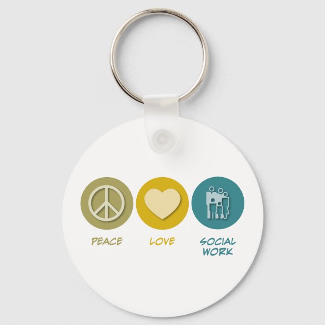 Llavero Peace Love Social Work (Anverso)