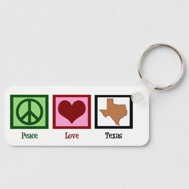 Llavero Peace Love Texas Cute Personalizado Texan (Anverso)