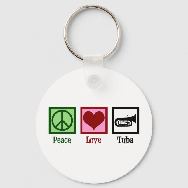 Llavero Peace Love Tuba Player (Anverso)