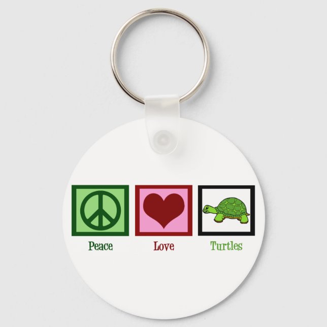 Llavero Peace Love Turtles (Anverso)