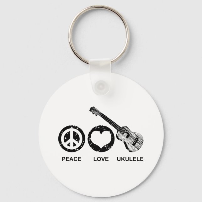 Llavero Peace Love Ukulele (Anverso)