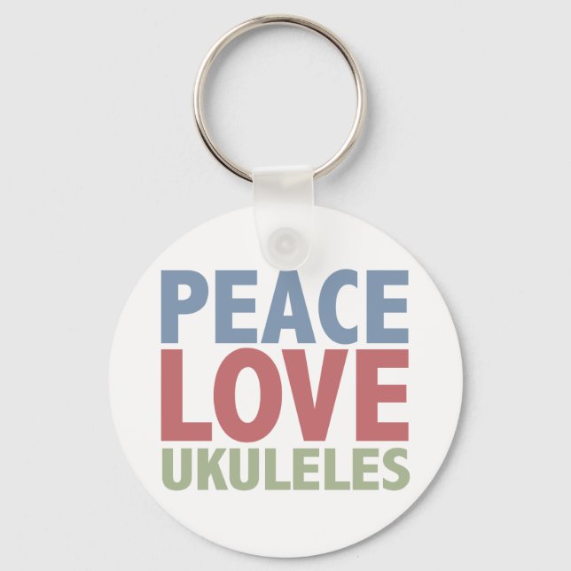 Llavero Peace Love Ukuleles (Anverso)