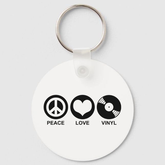 Llavero Peace Love Vinyl (Anverso)