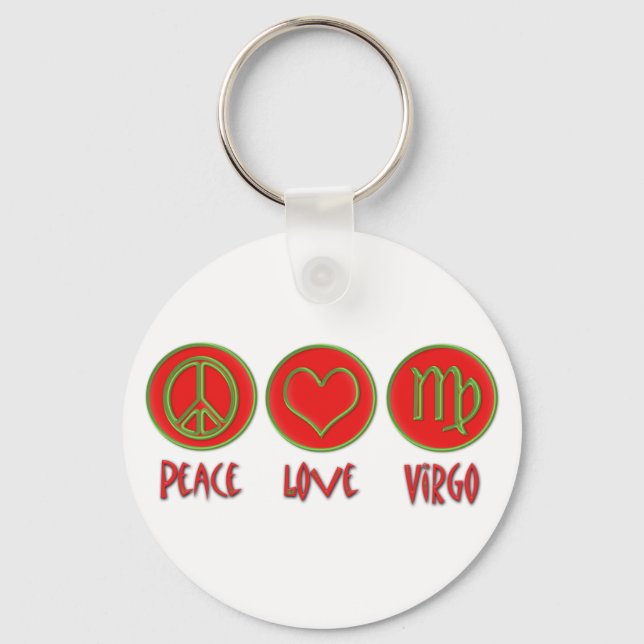 Llavero Peace Love Virgo (Anverso)