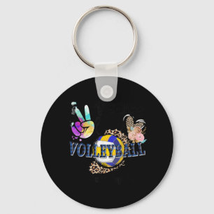 Llavero Peace Love Volleyball Grammy Life Mom Grandma Leop
