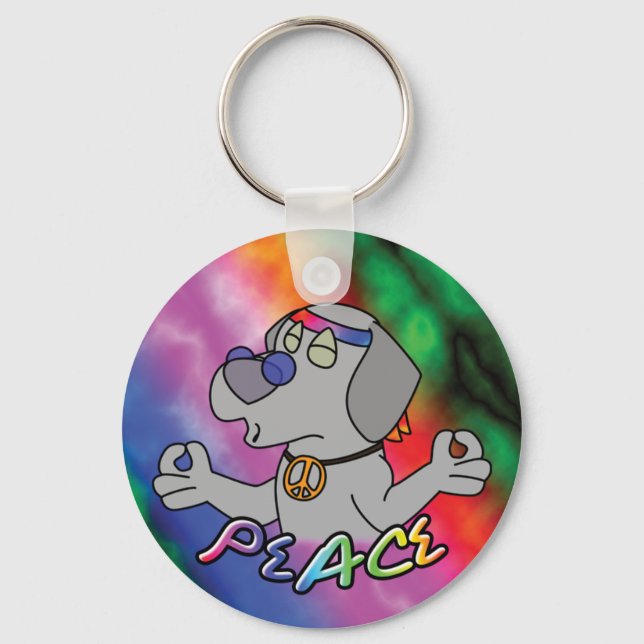 Llavero Peace Love Weimaraner Keychain (Anverso)