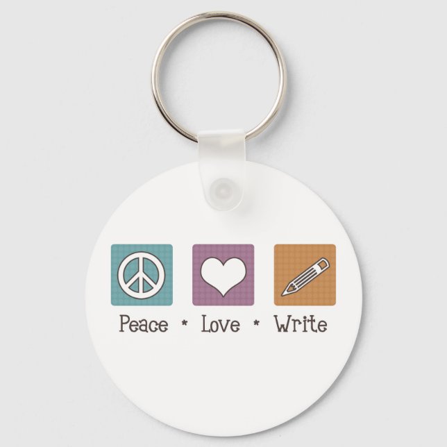 Llavero Peace Love Write (Anverso)