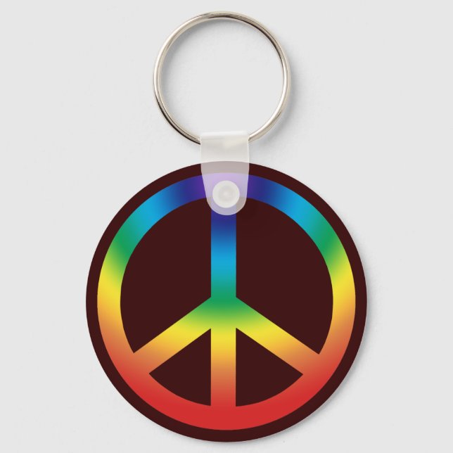 Llavero Peace Sign key chain; Chakra Colors (Anverso)