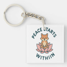 Peace Starts Within - Meditating fox 