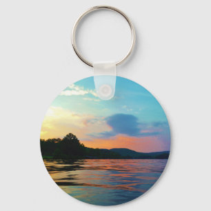 Llavero Peach and Blue Sunset en el lago montañoso