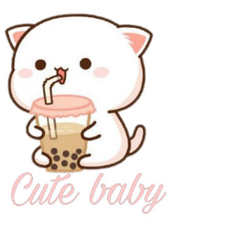 Llavero Peach and Goma Mochi Cat Bubble Tea Baby Bodysuit