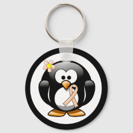 Llavero Peach Awareness Ribbon Penguin