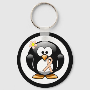 Llavero Peach Awareness Ribbon Penguin