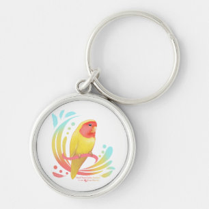 Llavero Peach Faced Lutino Lovebird