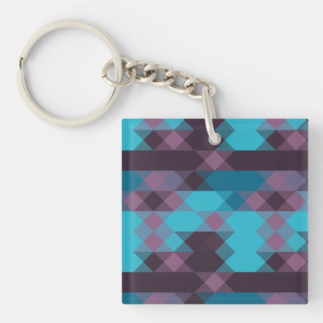 Llavero peacock blue, purple, topaz blue and thunder (Frente)