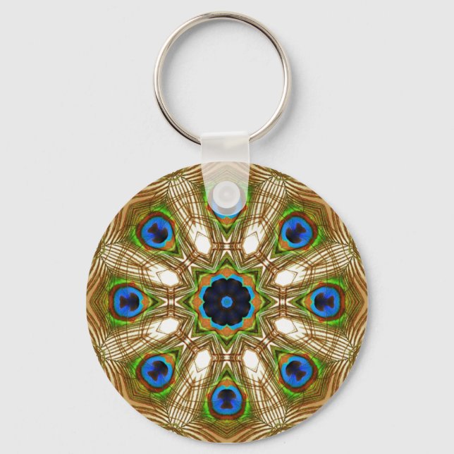 Llavero Peacock Feathers Magic Circle Keychain (Anverso)