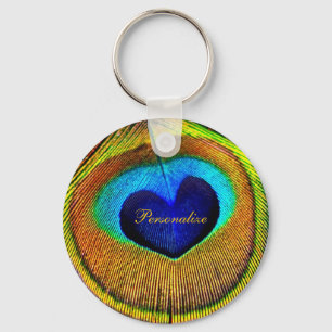 Llavero Peacock nutre el ojo del amor con nombre