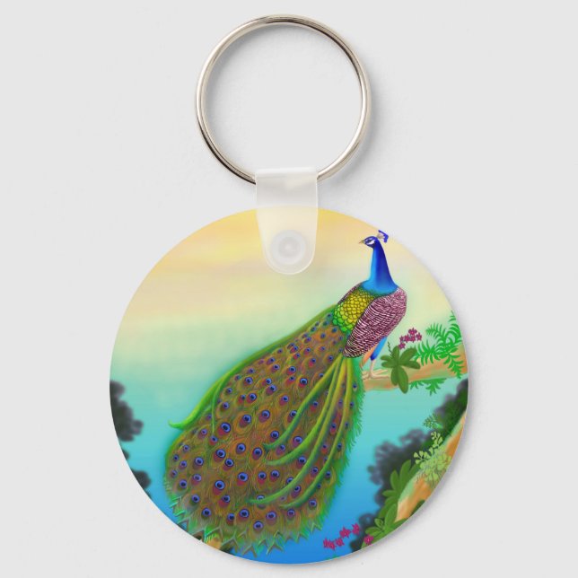 Llavero Peacock Verde Exótico (Anverso)