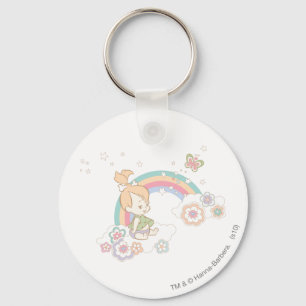 Llavero PEBBLES™ Nubes de arcoiris y flores